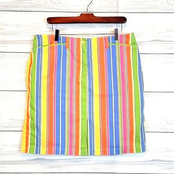 Jones New York Sport striped sherbert mini skirt Women's Size 14 - Picture 1 of 10